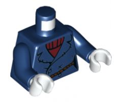 Torso Pea Coat over Dark Red Crew Neck Sweater, Rope Belt Pattern (Lighthouse Keeper) / Dark Blue Arms / White Hands