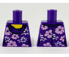 Torso Female with White and Lavender Flowers Pattern