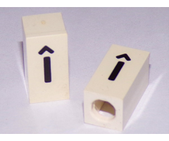 Tile, Modified 1 x 2 x 5/6 with Stud Hole in End and Black 'î' Lower Case Pattern