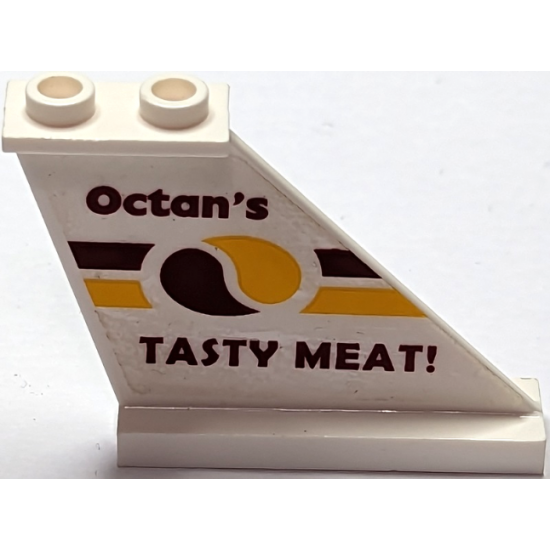 Tail 4 x 1 x 3 with 'Octan's TASTY MEAT!' Pattern on Right Side (Sticker) - Set 70812