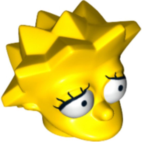 Minifigure, Head, Modified Simpsons Lisa Simpson - Worried Look Pattern