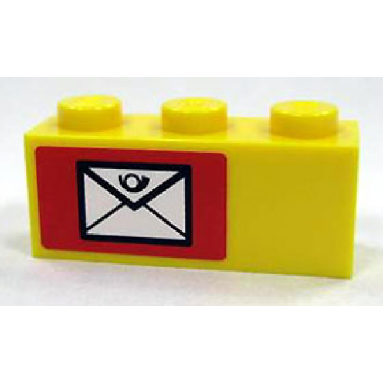 Brick 1 x 3 with Mail Envelope Pattern Left (Sticker) - Set 7732
