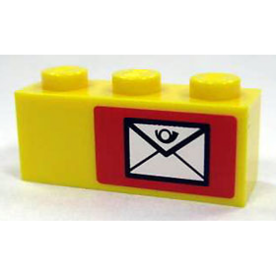 Brick 1 x 3 with Mail Envelope Pattern Right (Sticker) - Set 7732