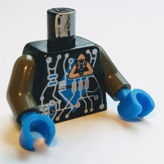Torso Space Insectoids Blue Diamond under Circuitry Pattern / Dark Gray Arms / Blue Hands