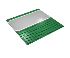 Baseplate, Road 16 x 16 with Driveway Gray and White Border Pattern