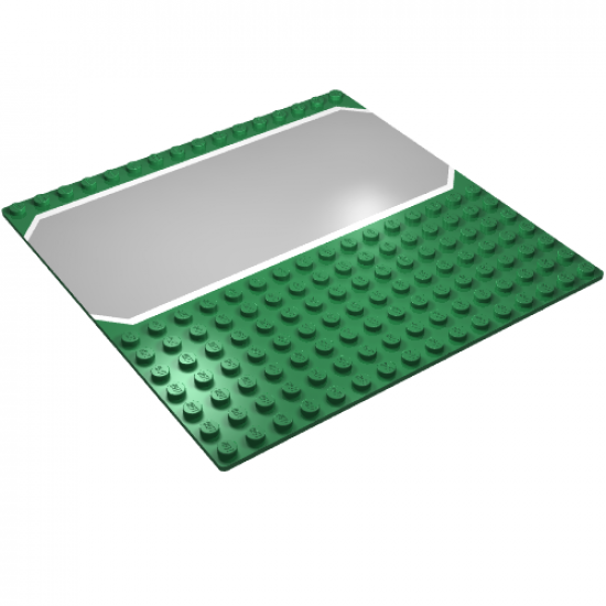 Baseplate, Road 16 x 16 with Driveway Gray and White Border Pattern