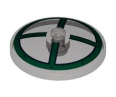 Dish 4 x 4 Inverted (Radar) with Solid Stud with Dark Green Cockpit Window Pattern