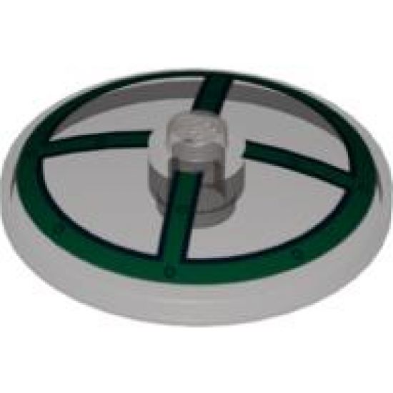 Dish 4 x 4 Inverted (Radar) with Solid Stud with Dark Green Cockpit Window Pattern