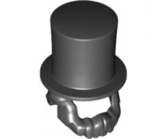 Minifigure, Headgear Hat, Top Hat Large with Beard