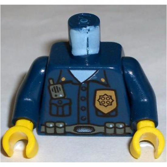 Torso Police Highway Patrol, Shirt with Badge and Radio Pattern / Dark Blue Arms / Yellow Hands