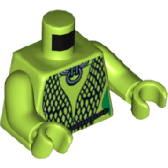Torso Black Mesh Wrap Pattern (SW Oola) / Lime Arms / Lime Hands