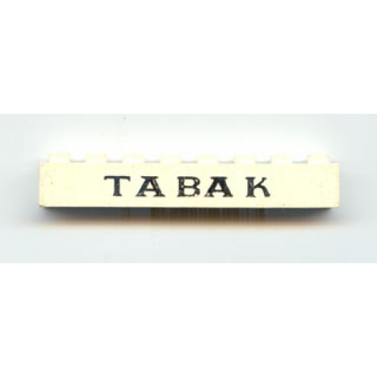 Brick 1 x 8 with Black 'TABAK' Pattern