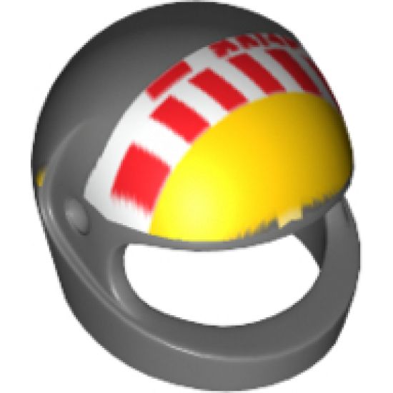 Minifigure, Headgear Helmet Motorcycle (Standard) with SW Red Stripe Pattern Small (A-wing)