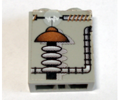 Brick 1 x 2 x 2 with Inside Axle Holder with Lab Equipment Pattern (Sticker) - Set 1382