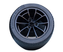 Wheel & Tire Assembly 62.3mm D. x 42mm Technic Racing Large with Black Tire 81.6 x 44 ZR Technic Straight Tread (23800 / 23799)