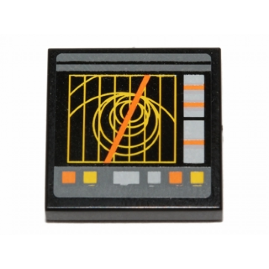Tile 2 x 2 with SW Cannon Operating Monitor Pattern (Sticker) - Set 75014