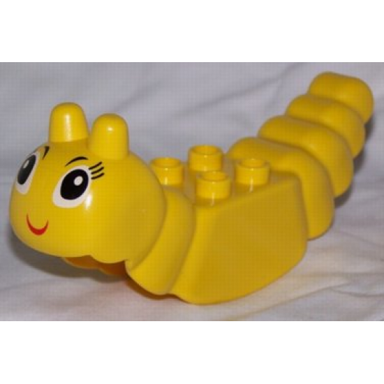 Duplo, Animal Insect Body with 2 x 2 Studs and Antenna with Black Eyes and Red Smile Pattern