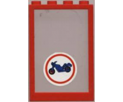 Window 1 x 4 x 5 with Fixed Glass and Blue Motorcycle and Red Circle Pattern (Sticker) - Set 6373