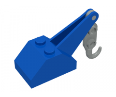 Hook Slope 45 2 x 3 x 1 1/3 Double with Arm and Light Gray Tow Hook