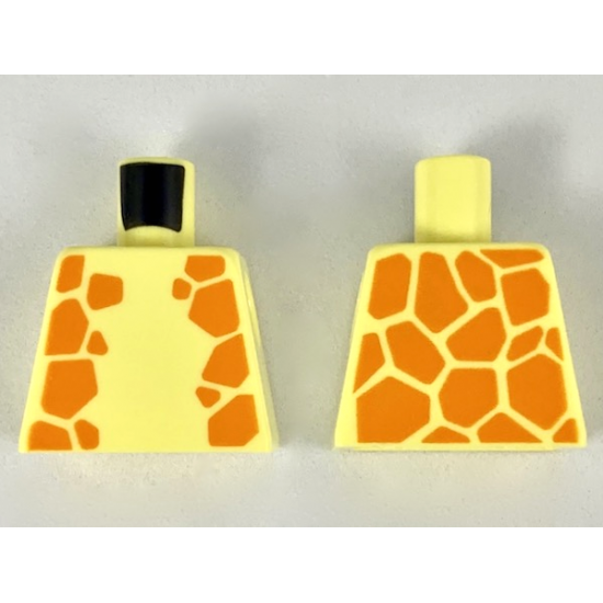Torso with Orange Giraffe Spots on Sides and Back Pattern