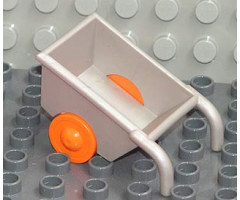 Duplo, Figure Wear & Utensil Wheelbarrow with Thin Orange Wheels
