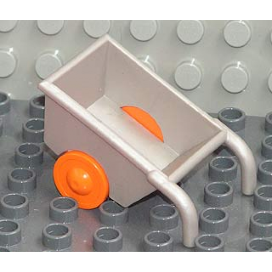 Duplo, Figure Wear & Utensil Wheelbarrow with Thin Orange Wheels