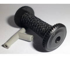 String Reel / Winch 2 x 4 x 2 Drum with Light Gray Minifigure, Utensil Hose Nozzle Simple with 35L Black String (4208 / 194cx2)