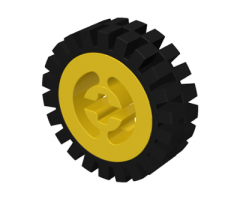 Wheel & Tire Assembly Technic Split Axle Hole with Black Tire 24mm D. x 8mm Offset Tread - Interior Ridges (3482 / 3483)