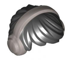 Minifigure, Hair Short Tousled with Silver Headphones Pattern