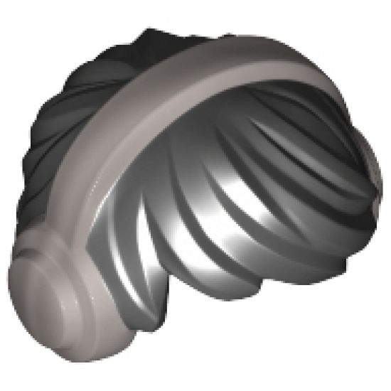 Minifigure, Hair Short Tousled with Silver Headphones Pattern