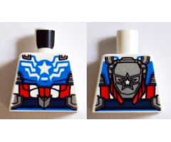 Torso Super Hero Suit with Red and White Belt, Light Bluish Gray Armor, and White Star Pattern (SDCC Captain America)