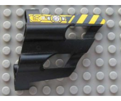 Technic, Panel Fairing # 1 Large Short, Large Holes, Side A with Black and Yellow Danger Stripes and Machinery Pattern (Sticker) - Set 8450