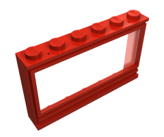 Window 1 x 6 x 3 Panorama with Solid Studs and Fixed Glass