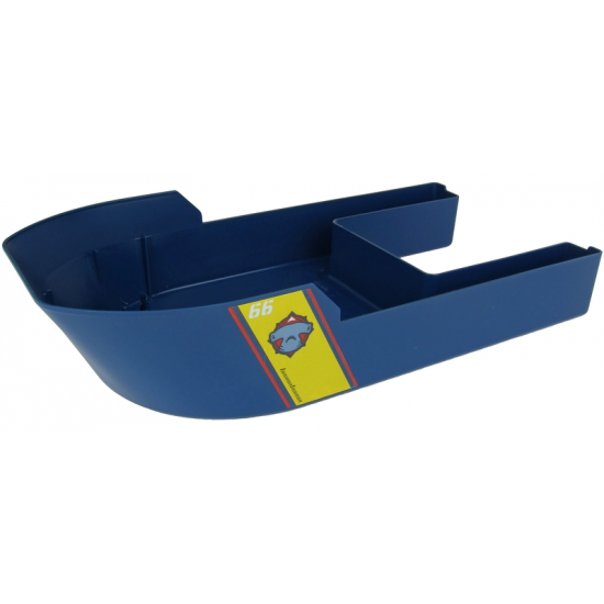 Boat Hull Giant Bow 40 x 20 x 7, Base with '66' and Hammerhead Shark Head Pattern on Both Sides (Stickers) - Set 60266