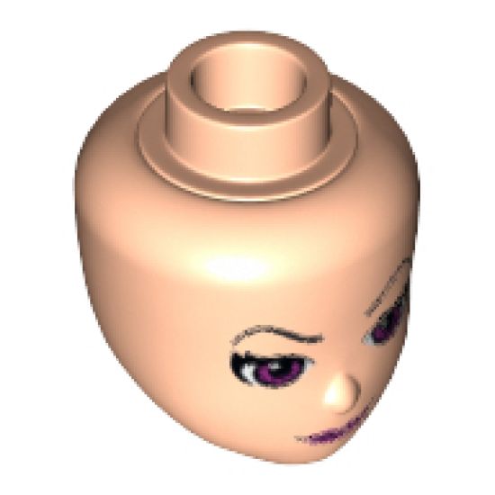 Mini Doll, Head Friends with Magenta Eyes and Lips and Thin Black Eyebrows Pattern (Ragana)