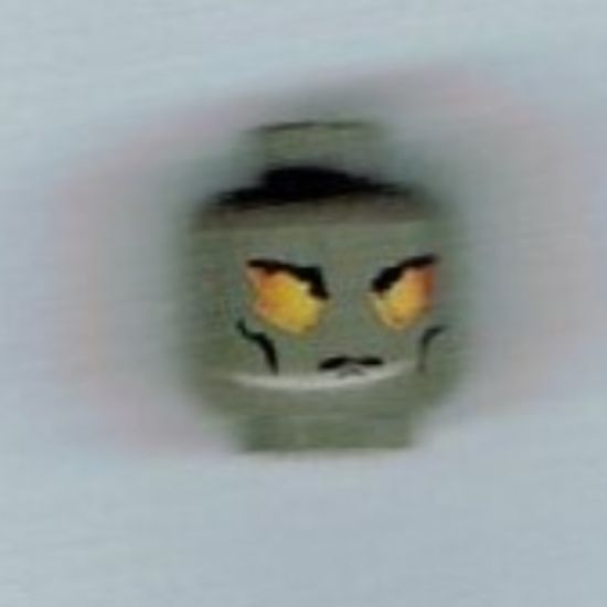 Minifigure, Head Alien with Orient Dragon Fortress Guard Pattern - Blocked Open Stud
