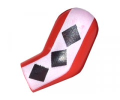 Arm, Left with White Vertical Stripe and 3 Black Diamonds Pattern