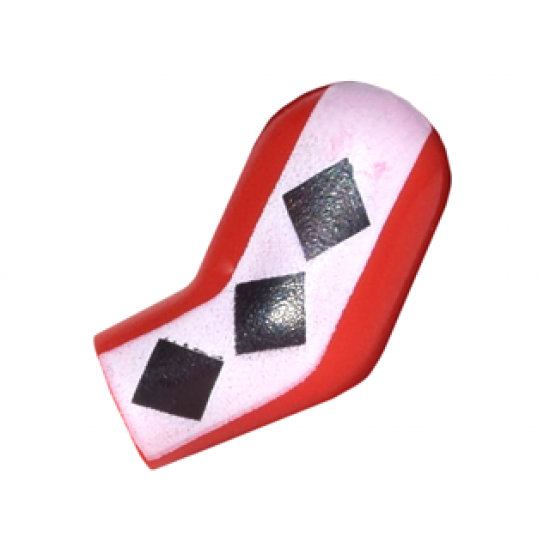Arm, Left with White Vertical Stripe and 3 Black Diamonds Pattern