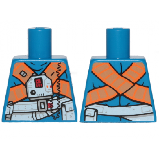 Torso SW Jumpsiut, Orange Crossed Belts and Front Panel Pattern (Rio Durant)