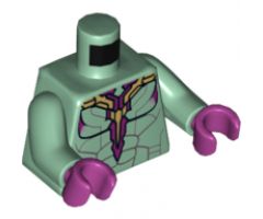 Torso Muscles Outline with Sand Purple Lines and Gold and Magenta Armor Plating Pattern (Vision) / Sand Green Arms / Magenta Hands