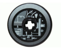 Technic, Disk 3 x 3 with Machinery Pattern 2 (Sticker) - Set 4504