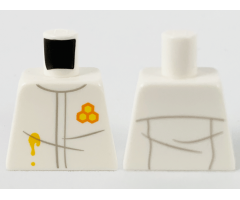 Torso Jumpsuit, Light Bluish Gray Double Line and Wrinkles, Orange and Yellow Honeycomb Logo and Honey Splotch Pattern