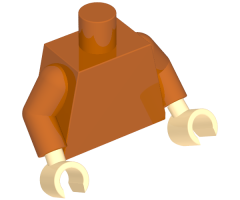 Torso LotR Patchwork Coat with Dark Red Sash Pattern / Dark Orange Arms with Patchwork / Light Nougat Hands