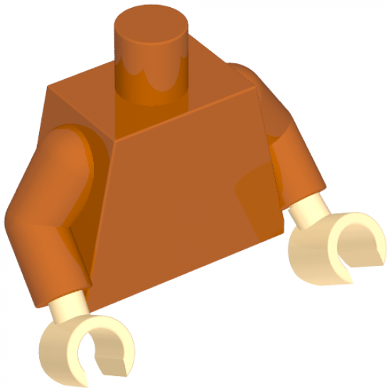 Torso LotR Patchwork Coat with Dark Red Sash Pattern / Dark Orange Arms with Patchwork / Light Nougat Hands