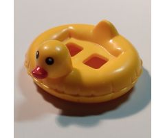 Minifigure, Utensil Swim Ring / Floatie Duck Inflatable with Black Eyes and Red Bill Pattern