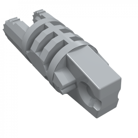 Hinge Cylinder 1 x 3 Locking with 1 Finger and 2 Fingers on Ends, 9 Teeth, without Hole