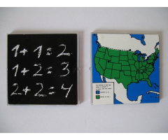 Glass for Window 1 x 6 x 5 with Blackboard / US Map Pattern (Stickers) - Set 5235-2