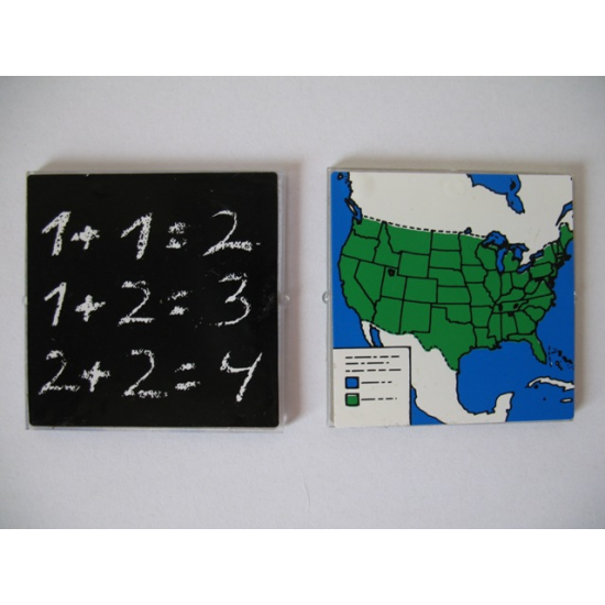 Glass for Window 1 x 6 x 5 with Blackboard / US Map Pattern (Stickers) - Set 5235-2