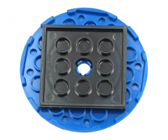 Turntable 6 x 6 x 2/3 Top with Black Square Base, Free-Spinning (11213 / 61485)