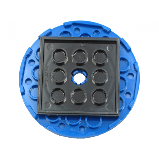 Turntable 6 x 6 x 2/3 Top with Black Square Base, Free-Spinning (11213 / 61485)